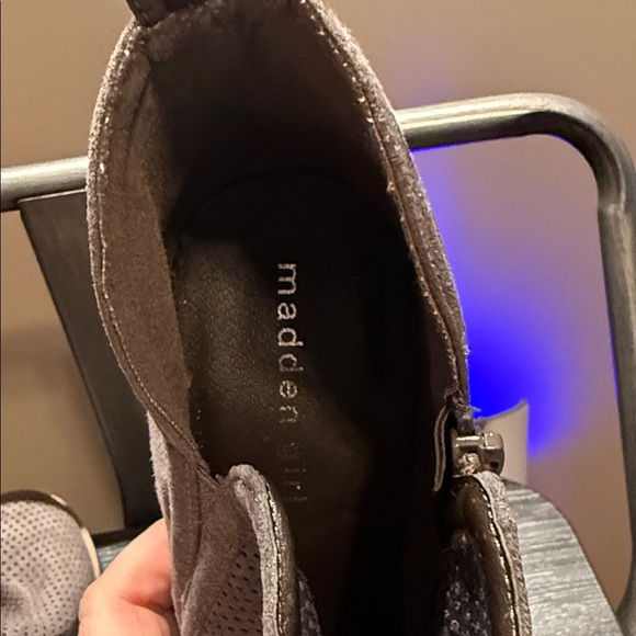 Madden Girl Taupe Perforated Ankle Booties - Picture 6 of 8